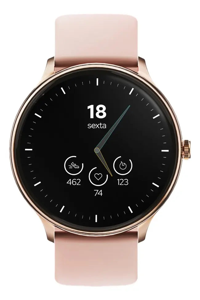 Smartwatch Wb Redondo 46mm, Tela 1,39 Fitness Tracker Rosa