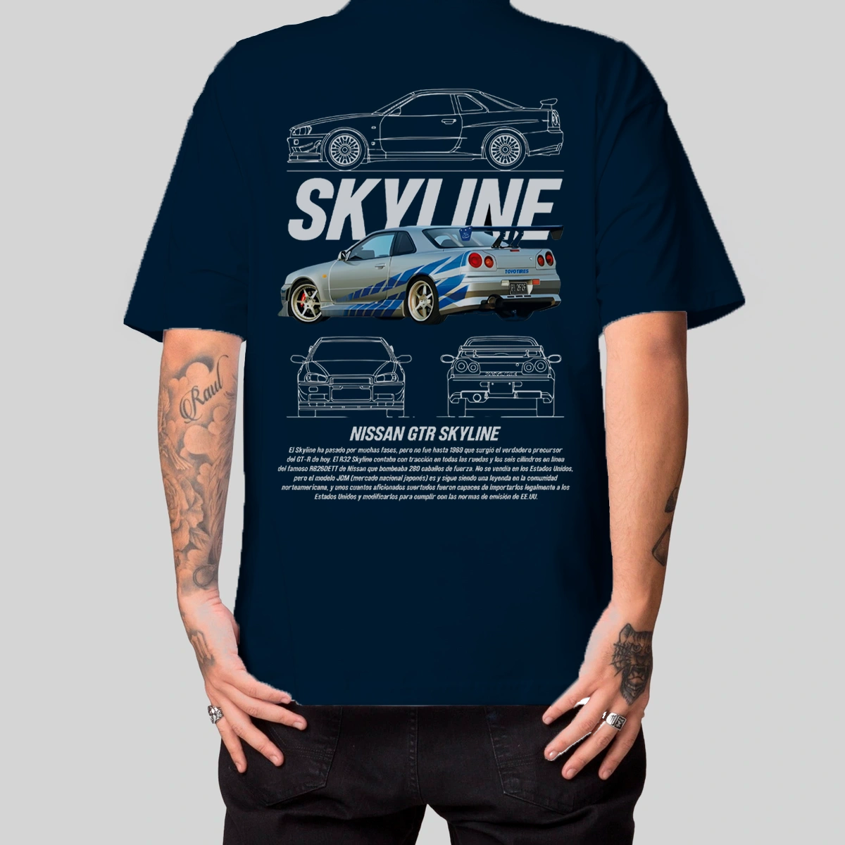 Camiseta Masculina Oversized Skyline R34 – Loja Wellyn