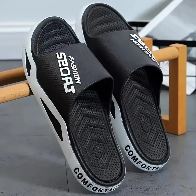 Chinelos Fashion Sport Masculino, Antiderrapante, design de bico aberto