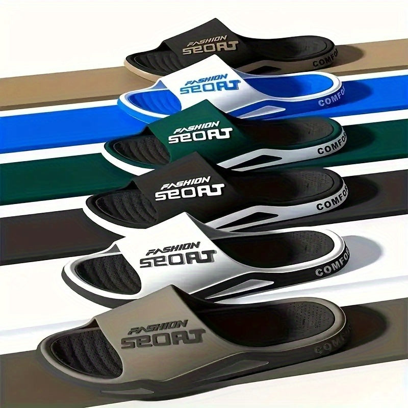 Chinelos Fashion Sport Masculino, Antiderrapante, design de bico aberto