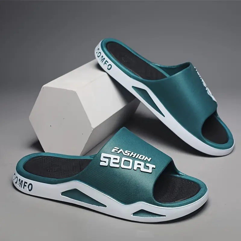 Chinelos Fashion Sport Masculino, Antiderrapante, design de bico aberto