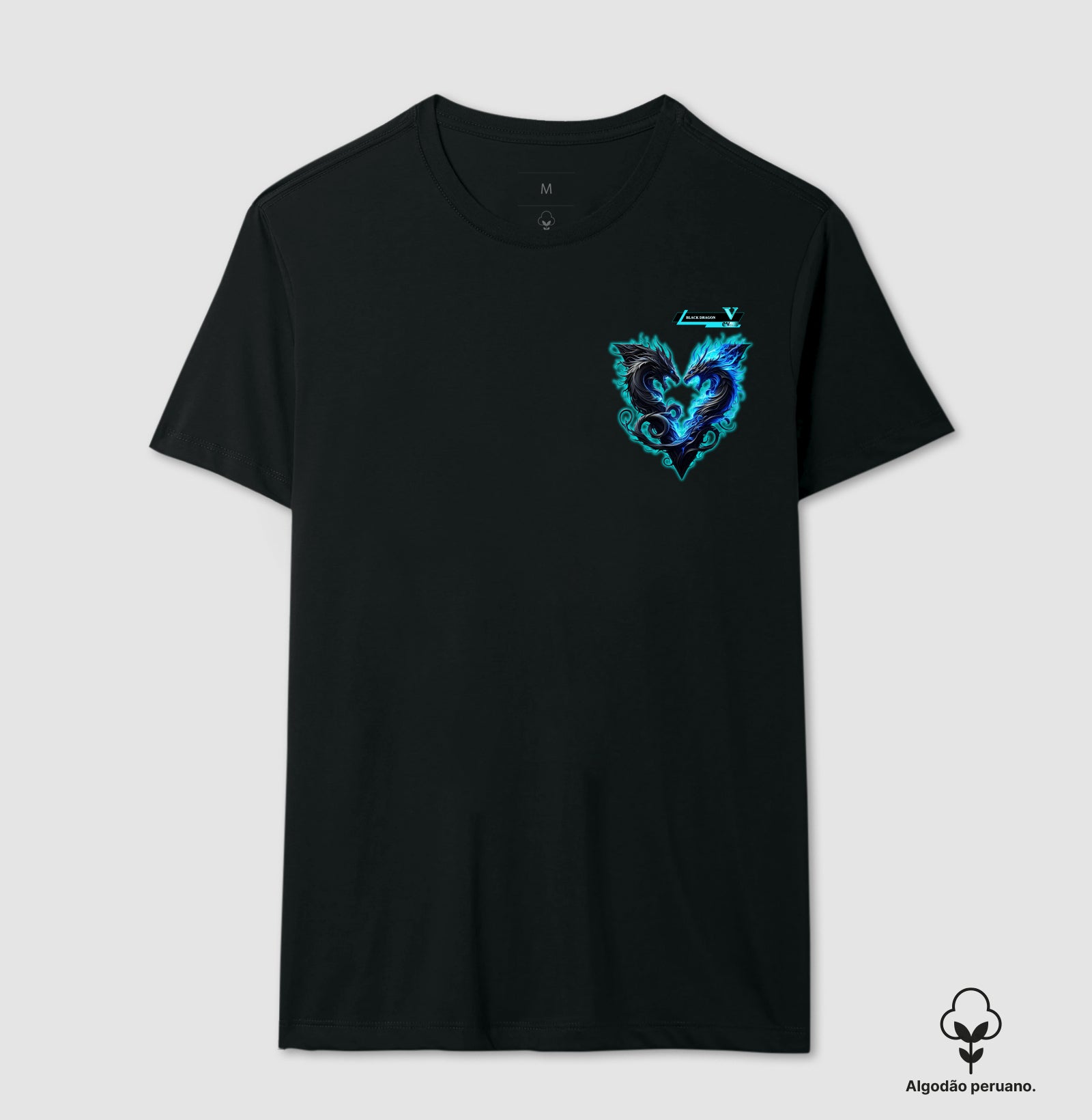 Camiseta Algodão Peruano - V Black Dragon