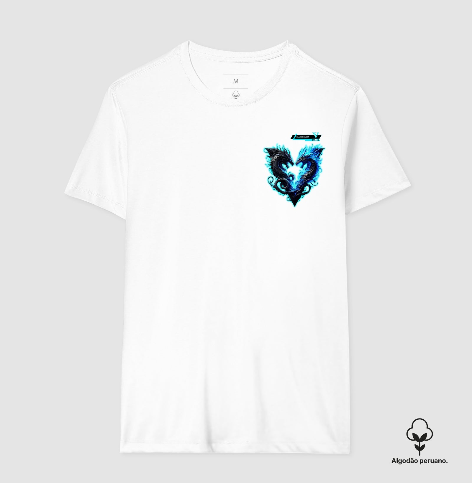 Camiseta Algodão Peruano - V Black Dragon