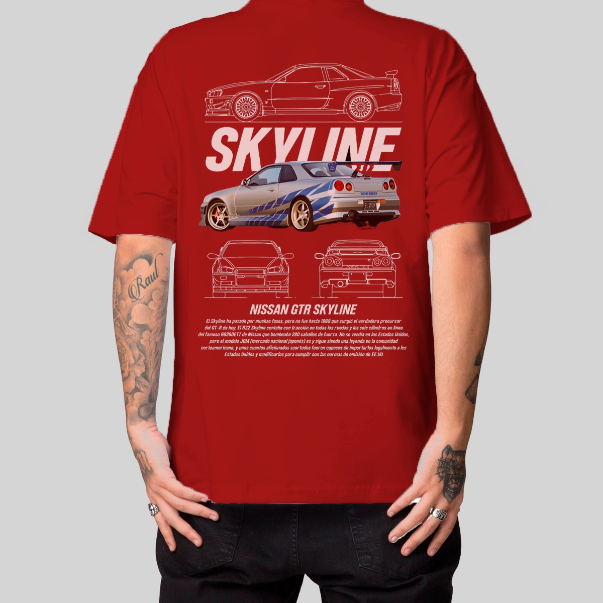 Camiseta Masculina Oversized Skyline R34 – Loja Wellyn