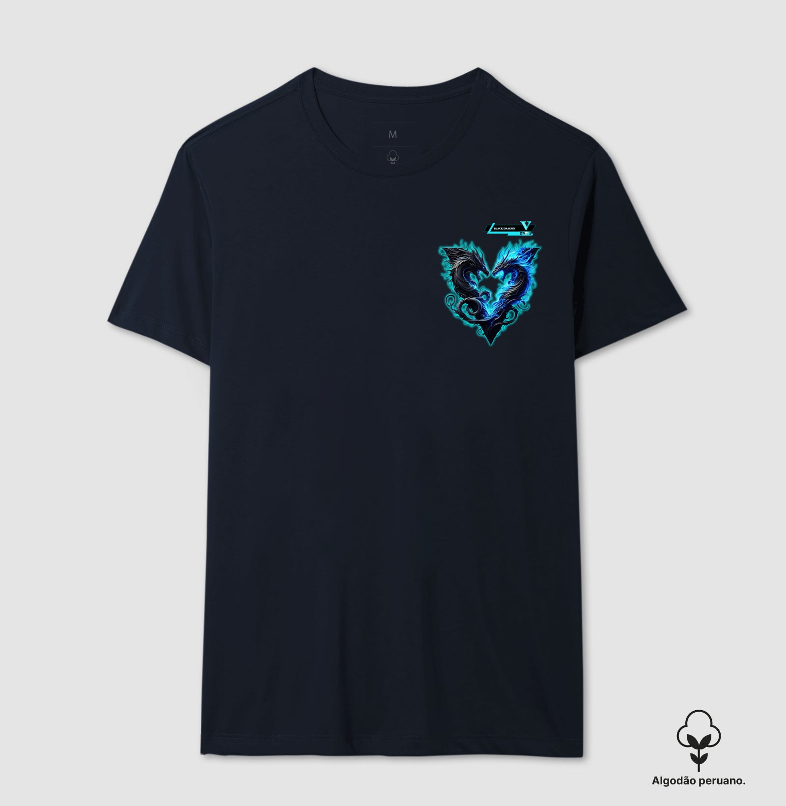 Camiseta Algodão Peruano - V Black Dragon