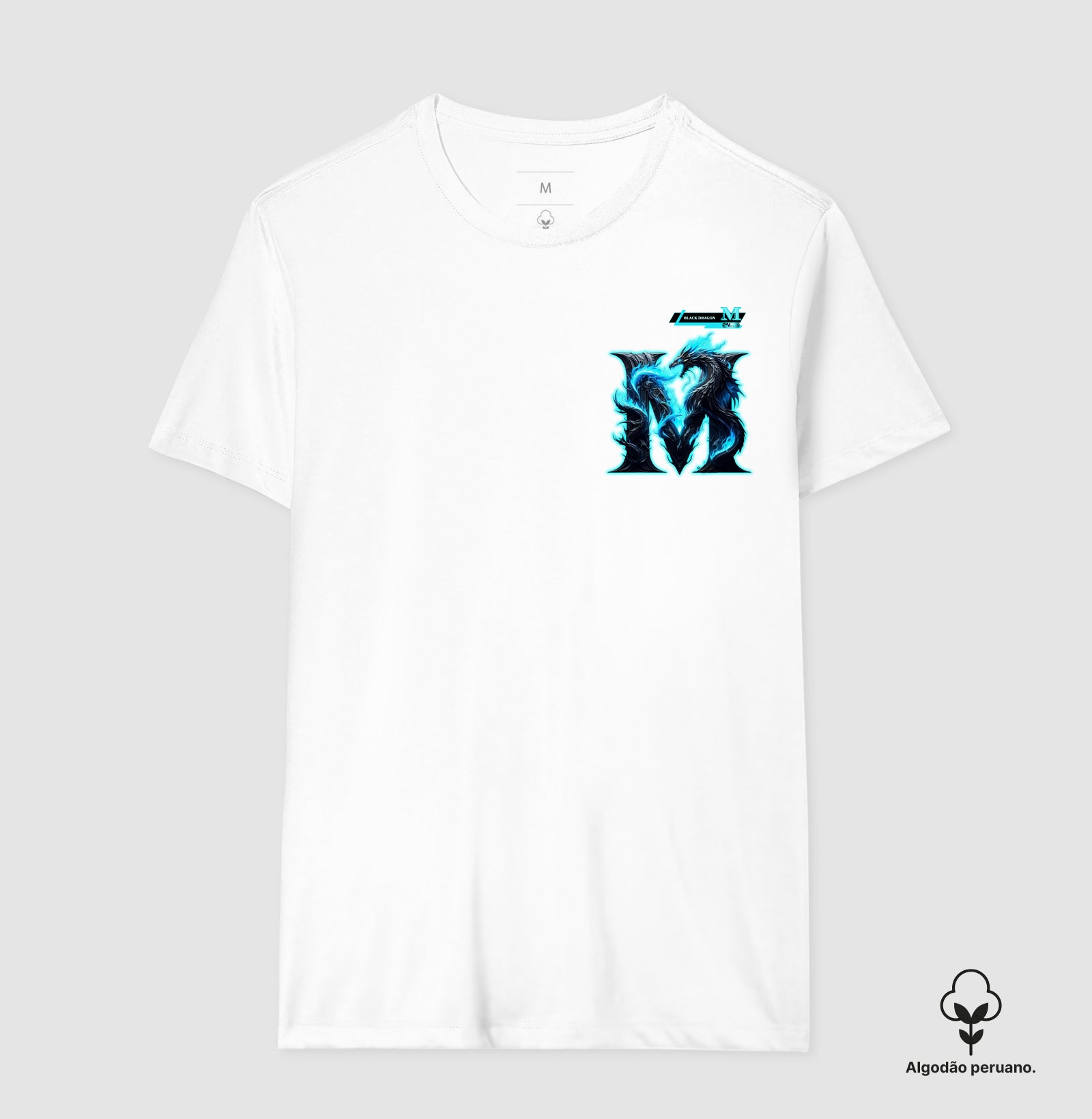 Camiseta Algodão Peruano - M Black Dragon