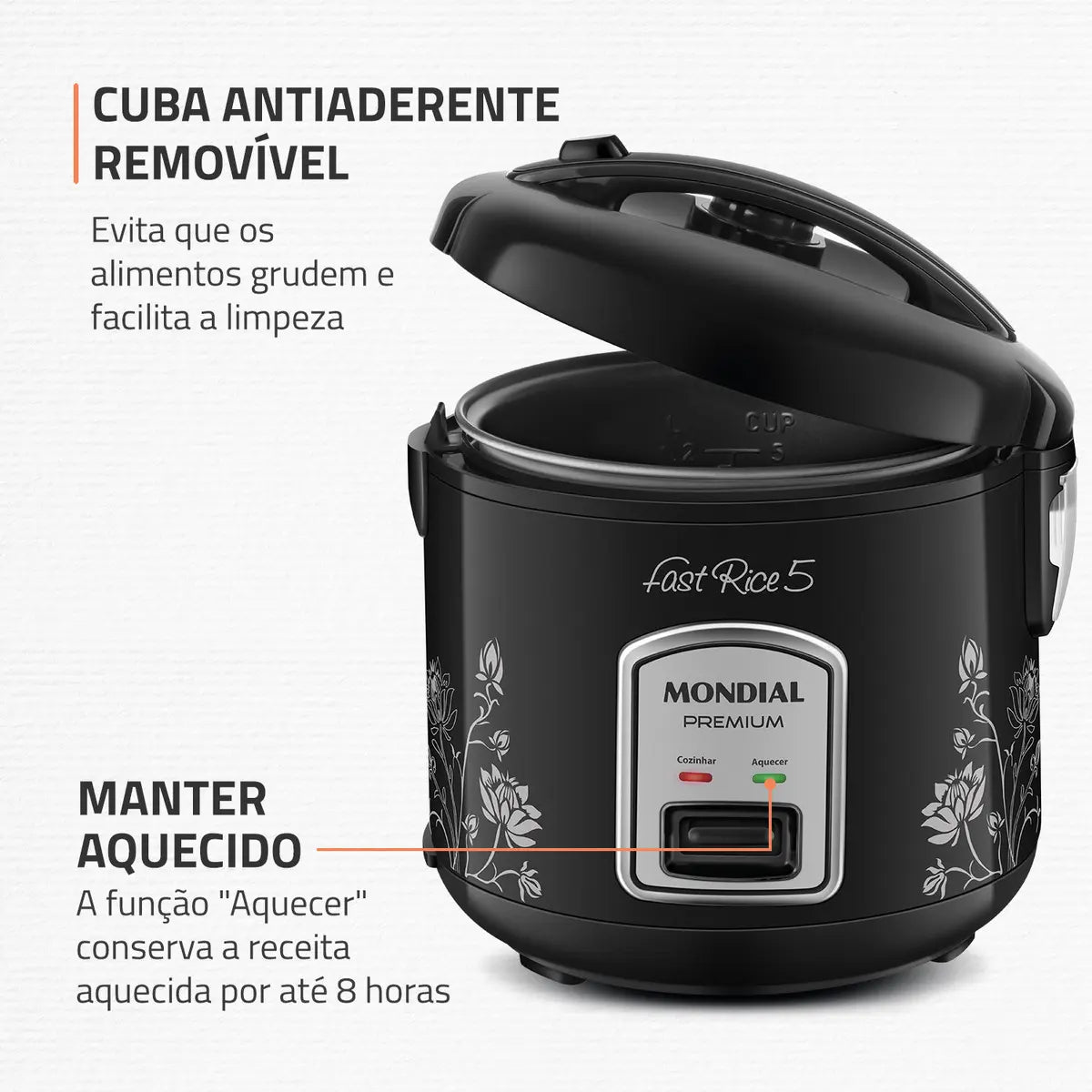 Panela De Arroz Fast Rice 5 Premium Mondial 400W - NPE-08-5X