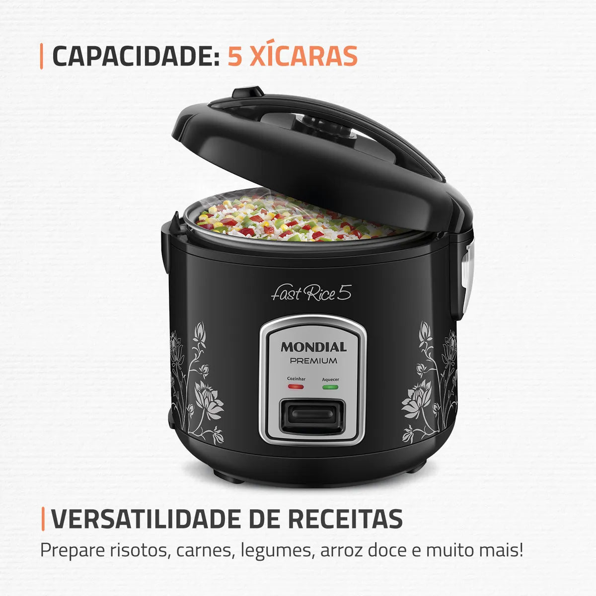 Panela De Arroz Fast Rice 5 Premium Mondial 400W - NPE-08-5X