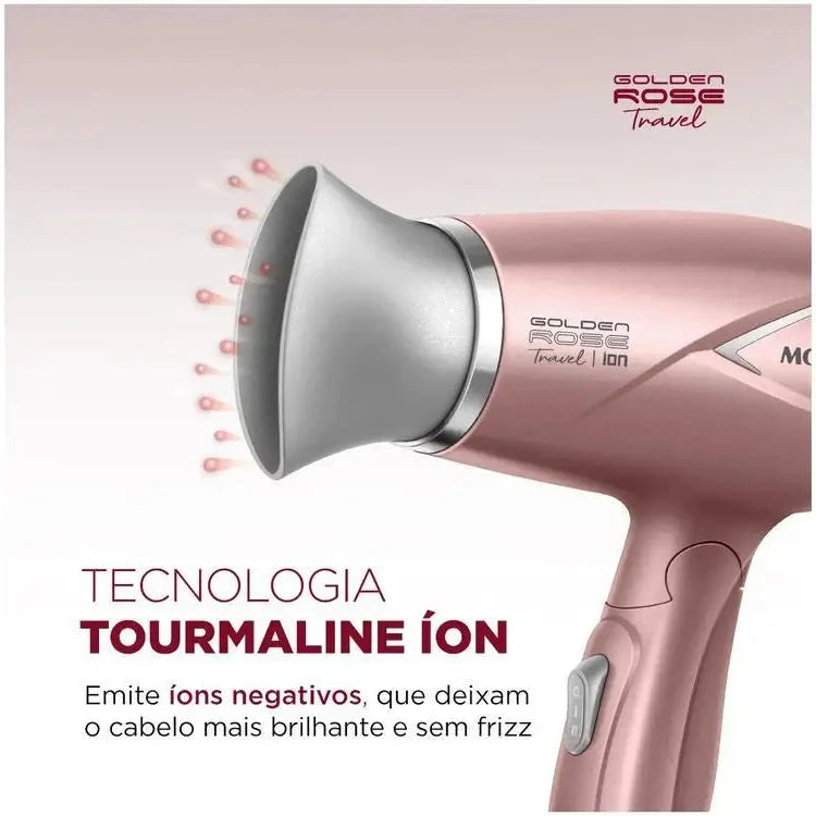 Secador de Cabelo Mondial Tourmaline Ion Golden - Bivolt