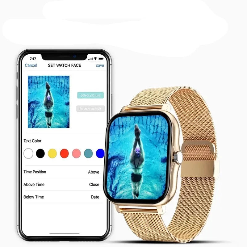 Relógios smartwatch, Detecção de frequência cardíaca, chamada Bluetooth, para homens mulheres