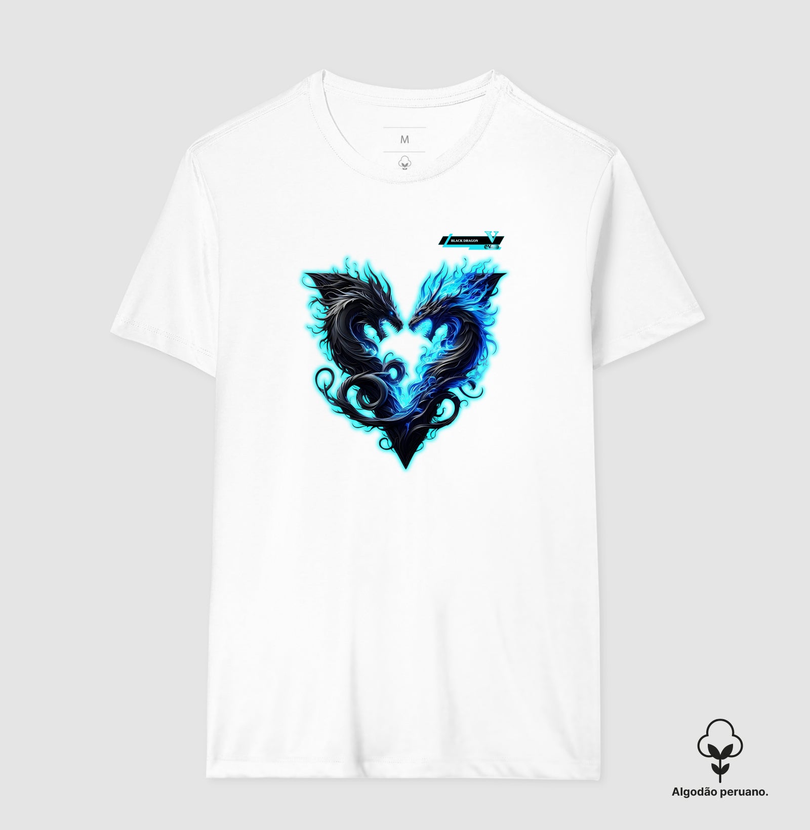 Camiseta Algodão Peruano - V Black Dragon