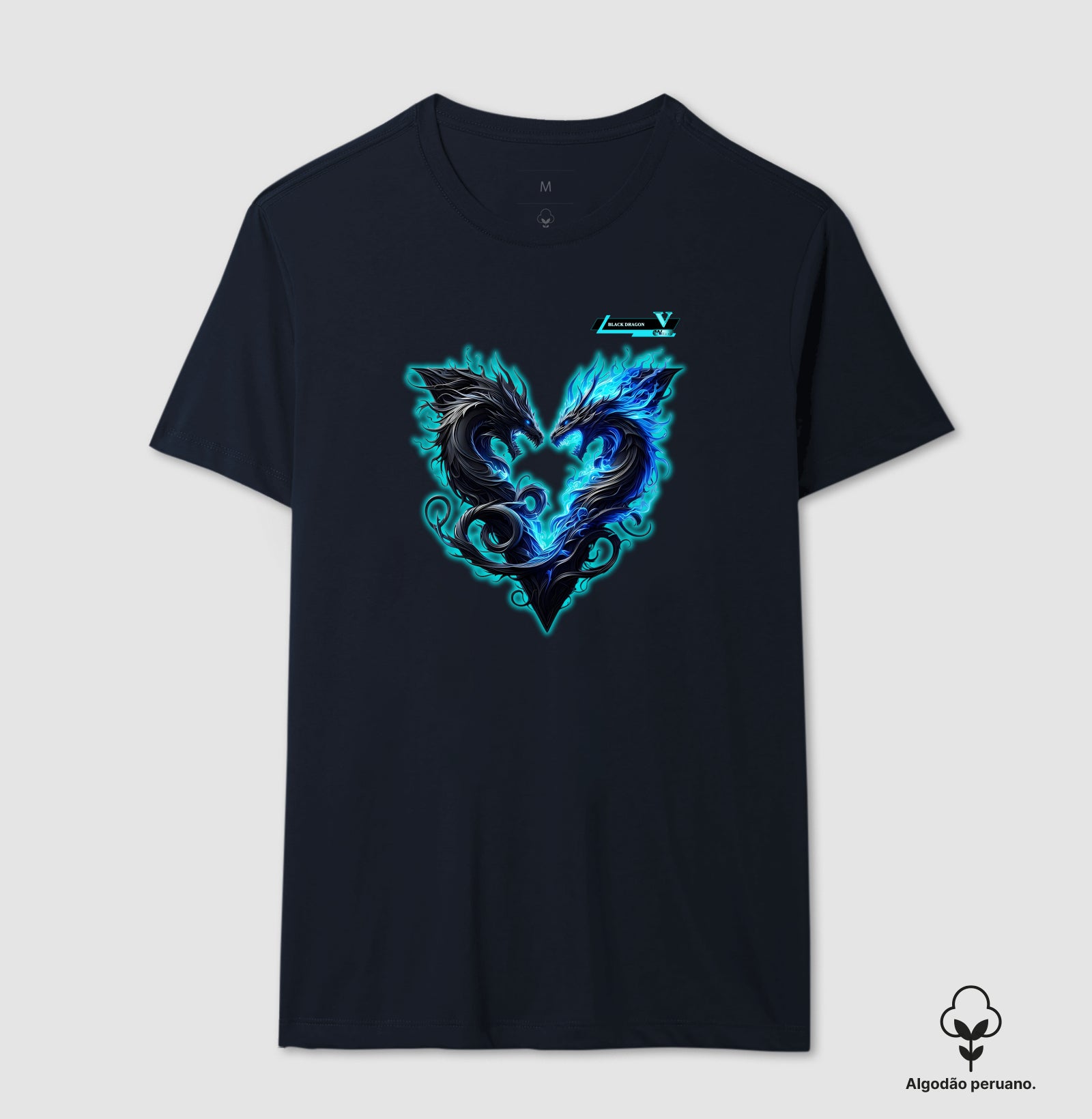 Camiseta Algodão Peruano - V Black Dragon