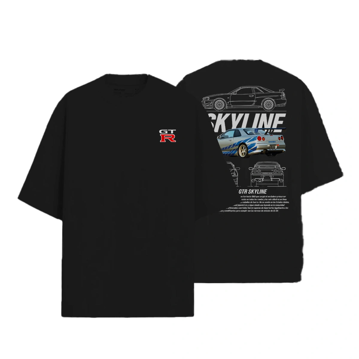Camiseta Masculina Oversized Skyline R34 – Loja Wellyn