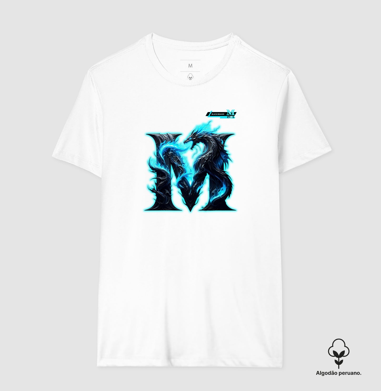 Camiseta Algodão Peruano - M Black Dragon