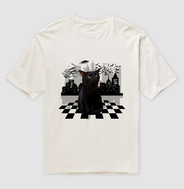 Camiseta Oversized Gato Debochado